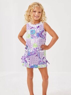 Lilly Pulitzer Purple Patchwork Floral Dress in  Multi Juicy Story Patch